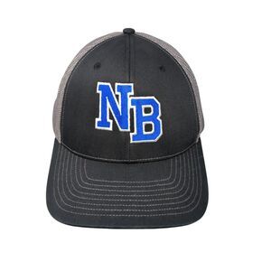 NB Snapback Trucker Hat Black OSFA Adjustable Embroidered Mesh Back Richardson